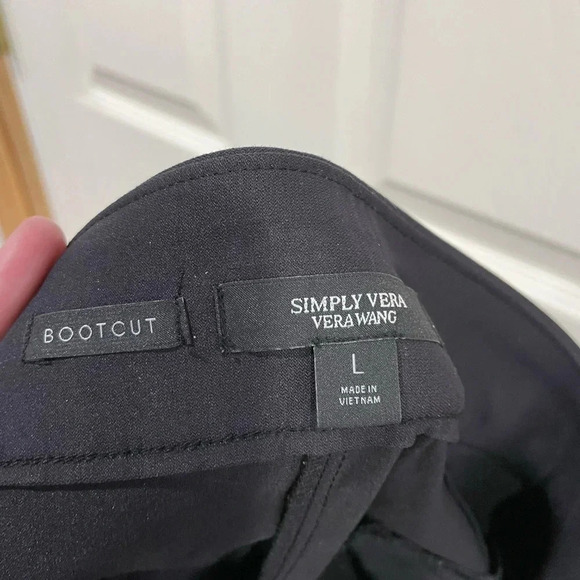 Simply Vera Wang Large Bootcut Mid-Rise Pants Everyday Luxury UltraStretch Black - Picture 10 of 10